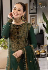 Swagiwear Asim Jofa, unstitched 3 piece embroidered Dhnak Winter suit