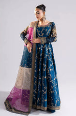Swagiwear Maryum N Maria 3 piece kataan silk frock style embroidered suit -