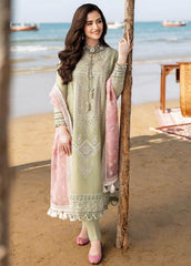 Swagiwear 3 Piece Unstitched Heavy Embroidered Chickan Kari Lawn Suit ( Printed Organza Dupatta )