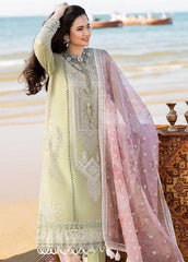 Swagiwear 3 Piece Unstitched Heavy Embroidered Chickan Kari Lawn Suit ( Printed Organza Dupatta )