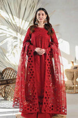 3 Piece Unstitched Heavy Embroidered Chickan Kari Lawn Suit ( Four Sided Embroidered Organza Dupatta ) Sw1001