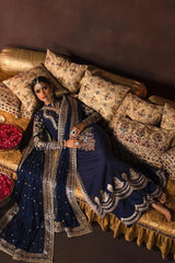 AFROZEH - Velvet (9000) embroidery suit Net Embroidered dupatta - Sw996