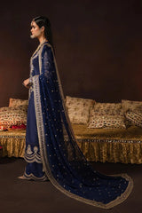 AFROZEH - Velvet (9000) embroidery suit Net Embroidered dupatta - Sw996