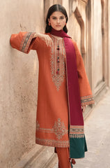 Jazmin - 3PC Dhanak Embroidered Shirt With Wool Printed Dupatta and Trouser - Sw1509