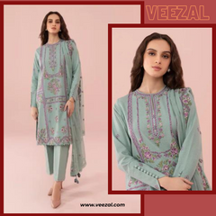 Swagiwear Sapphire, unstitched 3 piece embroidered Lawn suit.