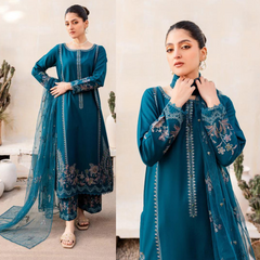 3PC Lawn Embroidered Shirt With Chiffon Embroidered Dupatta Sw709
