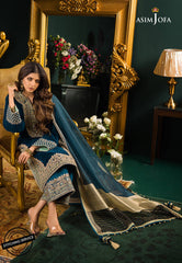 Swagiwear  3PC Velvet Heavy Embroidered Shirt With Organza  Dupatta