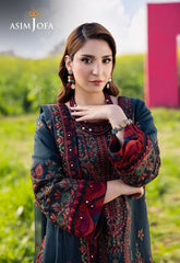 AsimJofa - Summer 3PC Lawn Embroidered Suit - Sw1401