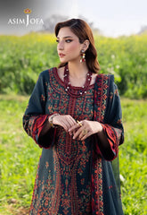 AsimJofa - Summer 3PC Lawn Embroidered Suit - Sw1401