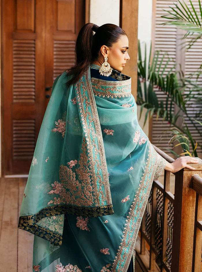 Swagiwear Zainab Cottani - 3-Piece Unstitched Heavy Embroidered Velvet Suit - 