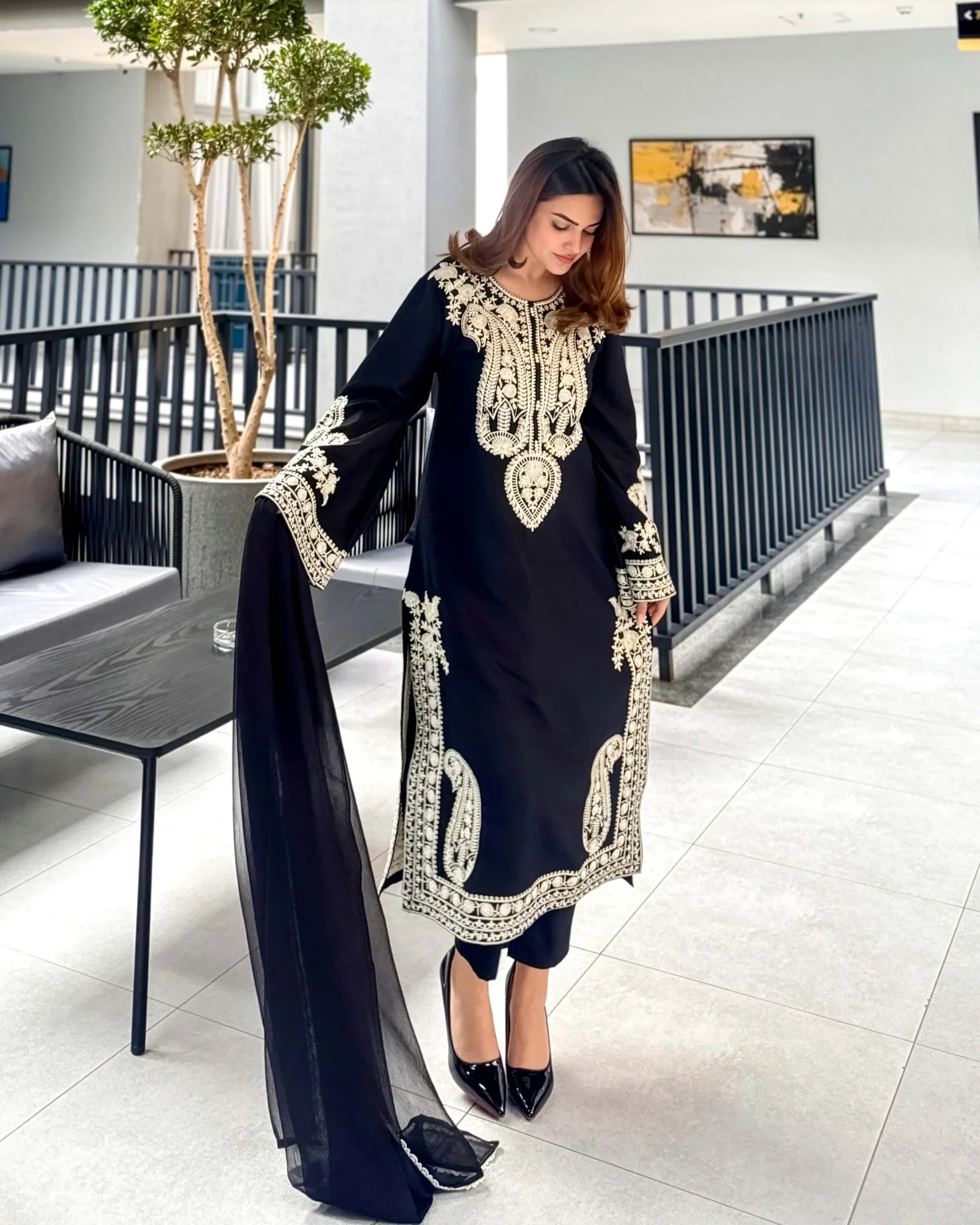 Swagiwear Mirana - Summer 3PC Lawn Embroidered Suit - 