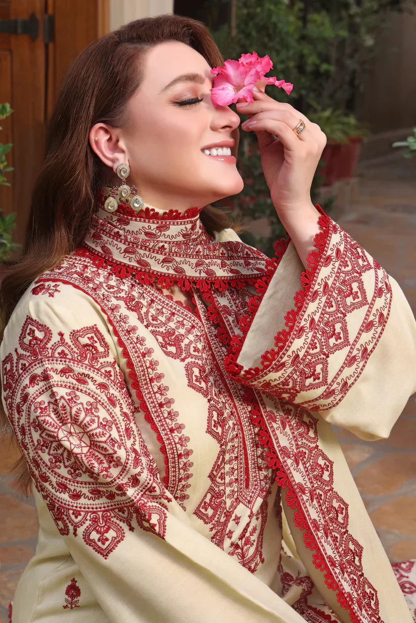 Swagiwear Asim Jofa - Winter 3PC Dhanak Embroidered Suit - 
