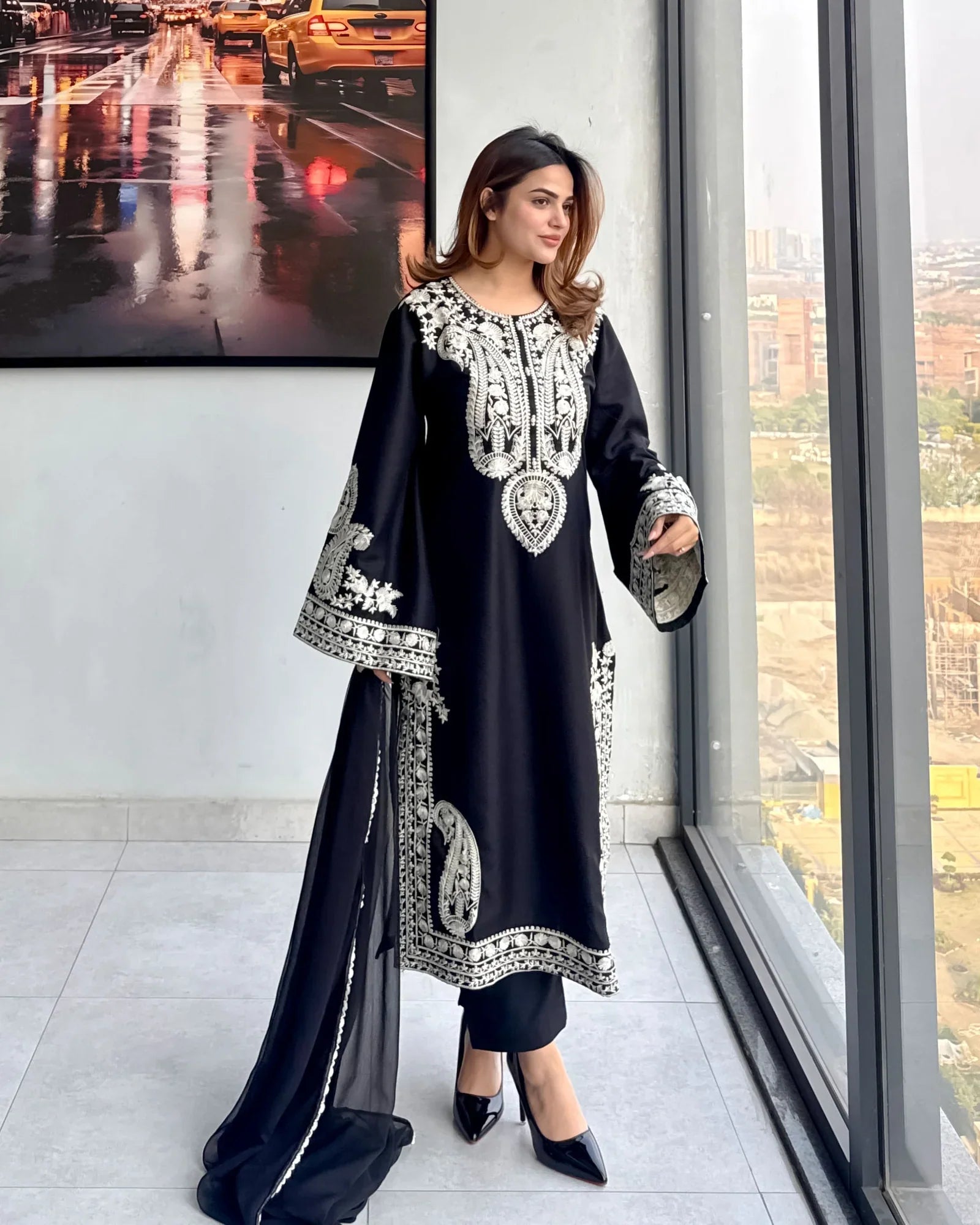 Swagiwear Mirana - Summer 3PC Lawn Embroidered Suit - 