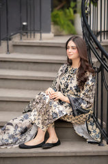 Swagiwear Sapphire - Winter 3PC Karandi Digital Print Dress - 