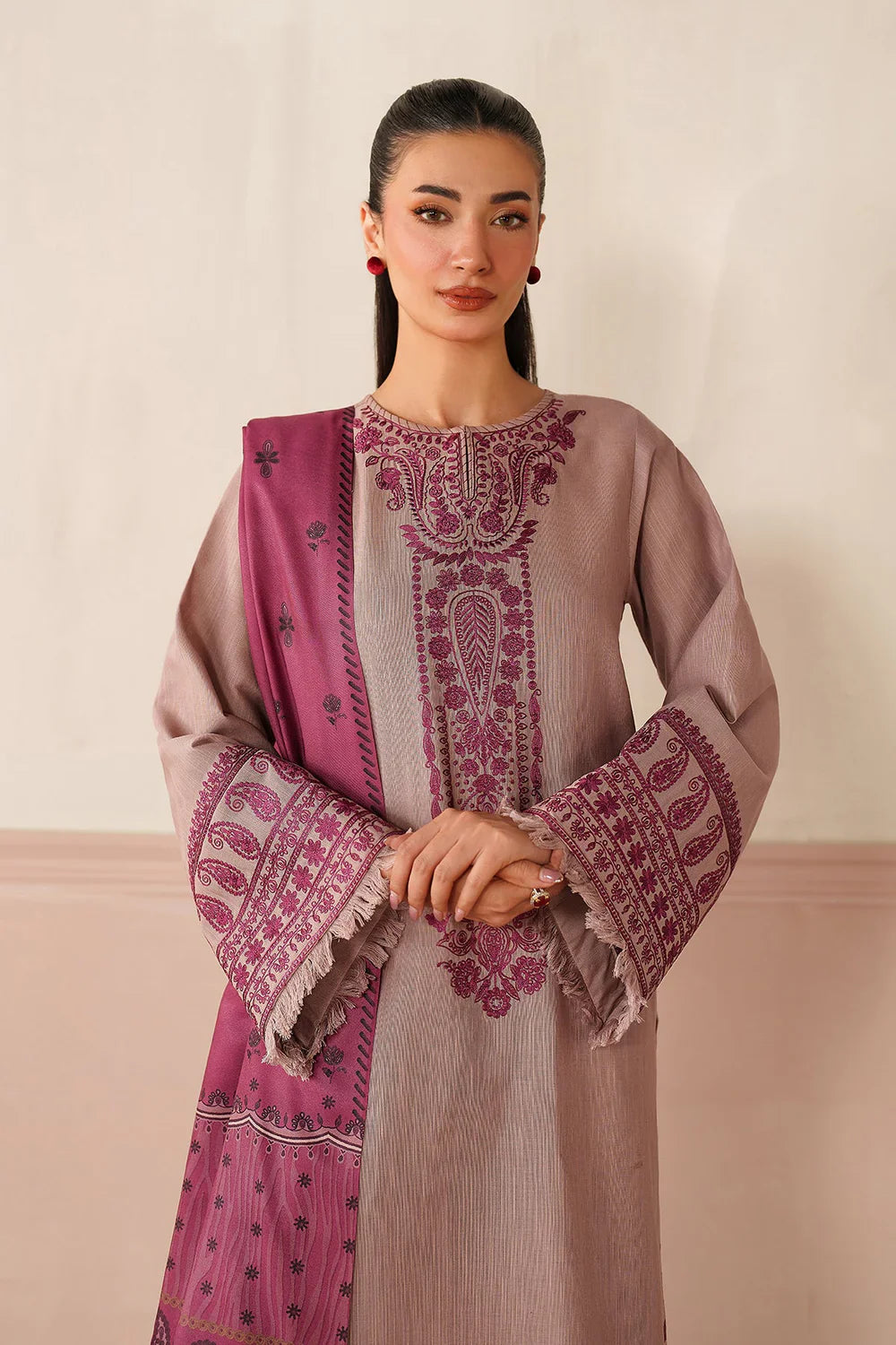Swagiwear Baroque - 3PC Lawn Embroidered Suit - 