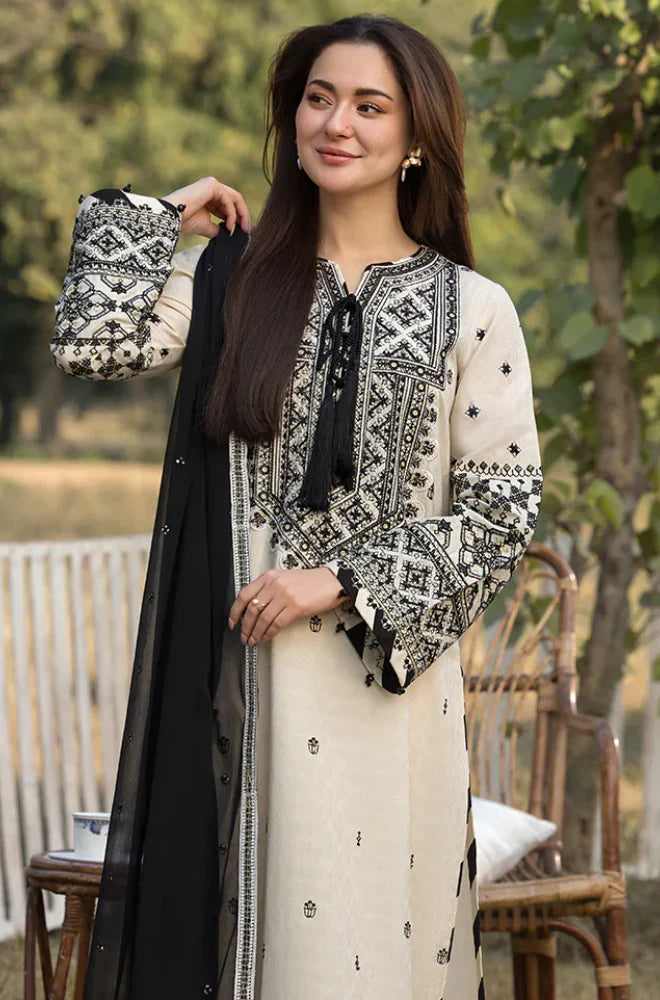 Swagiwear Allys - 3PC Lawn Embroidered Suit - 