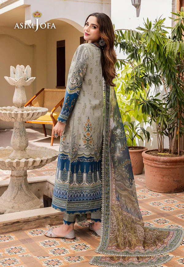 Swagiwear Asim Jofa - Summer 3PC Lawn Digital Print Dress - 