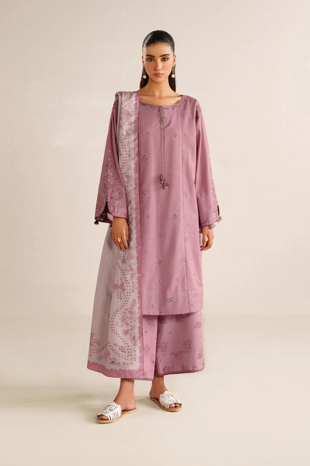 Swagiwear iznik - Summer 3PC Lawn Embroidered Suit - 