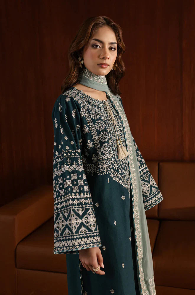 Swagiwear Azure - 3PC Lawn Embroidered Suit - 