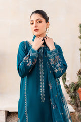3PC Lawn Embroidered Shirt With Chiffon Embroidered Dupatta Sw709
