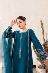 3PC Lawn Embroidered Shirt With Chiffon Embroidered Dupatta Sw709