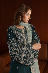 Swagiwear Azure - 3PC Lawn Embroidered Suit - 
