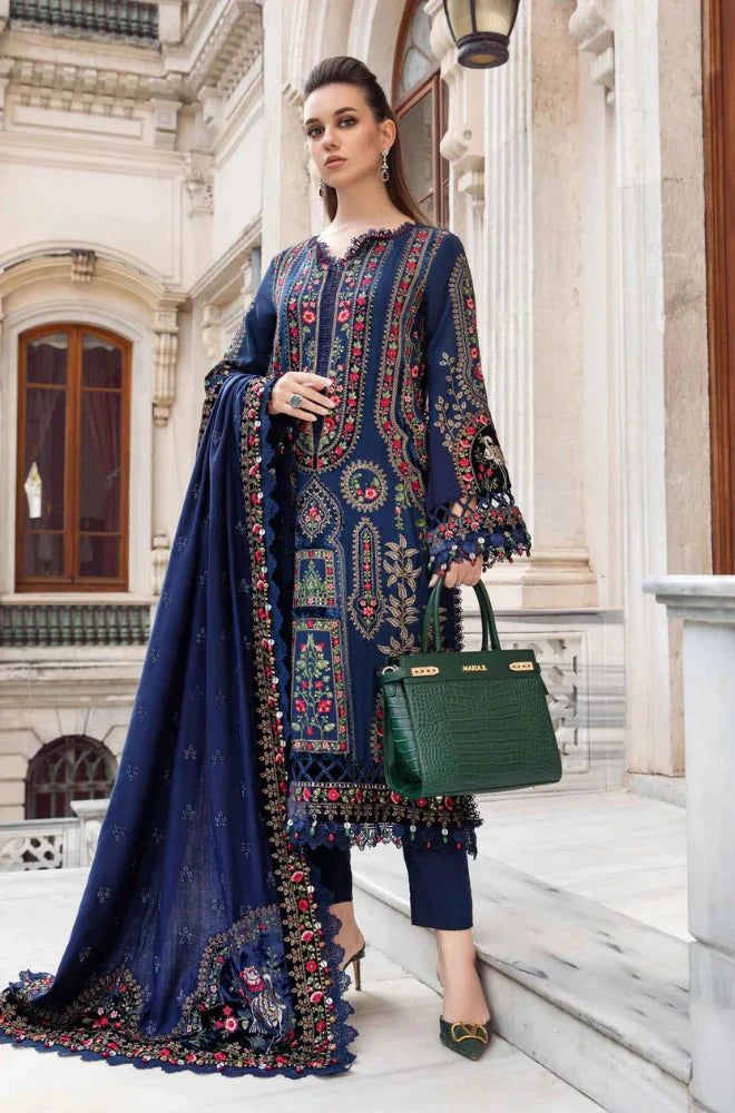 Swagiwear Maria.B- Winter 3PC Dhanak Embroidered Suit - 