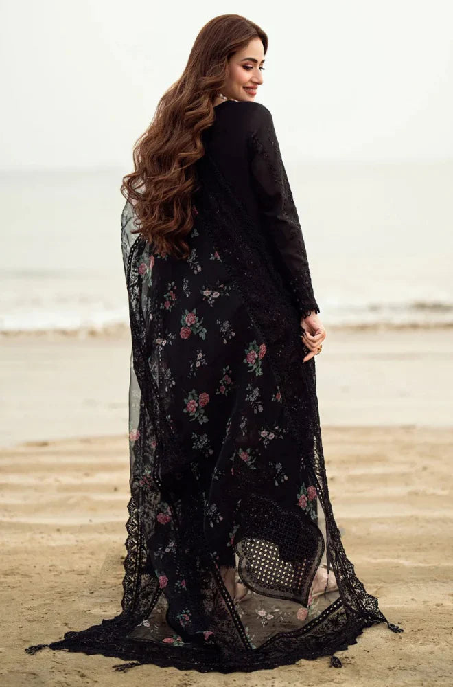 Swagiwear Nureh - 3PC Dhanak ChickenKari Embroidered with Sequence work Suit - 