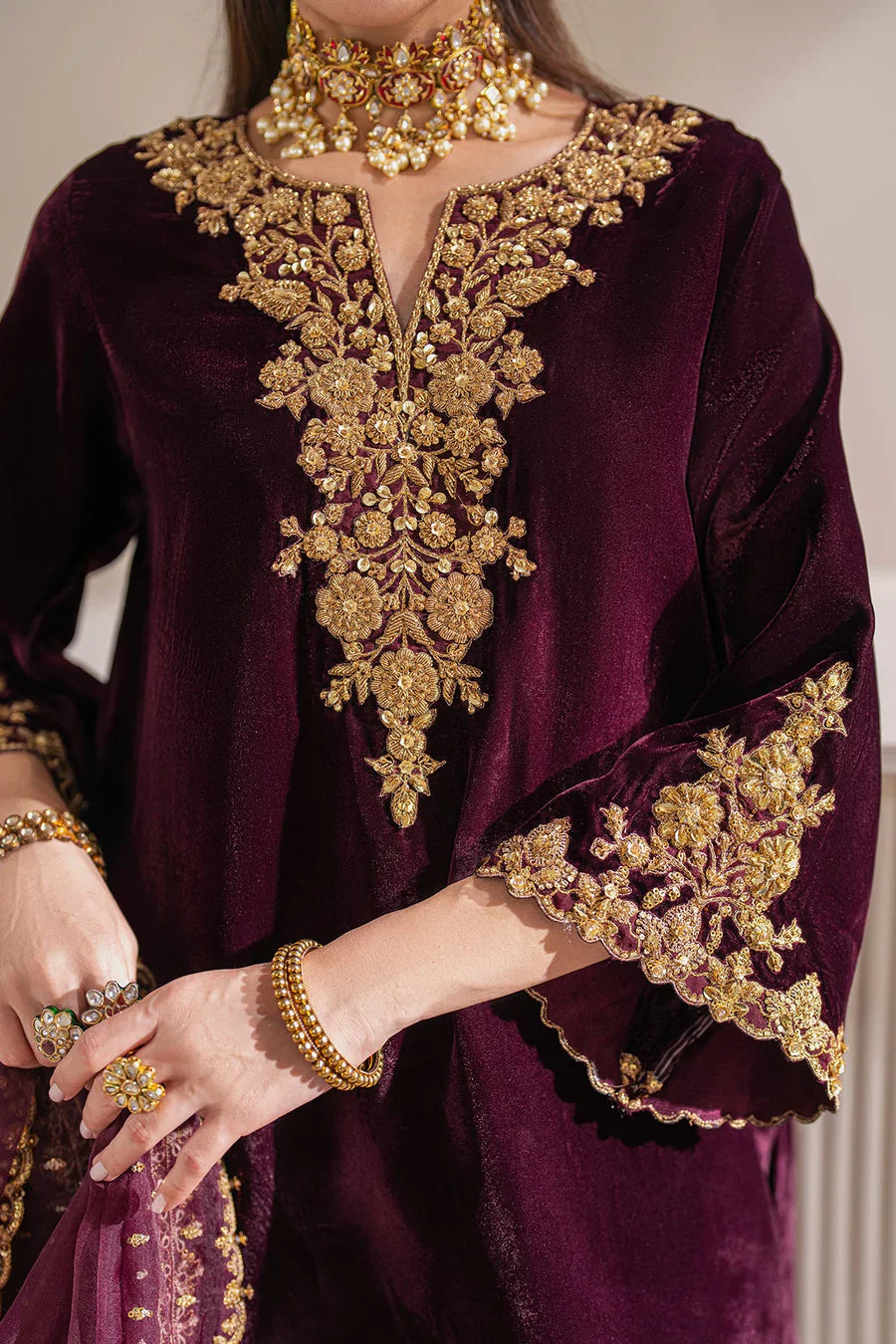 Swagiwear Barouqe Micro Velvet 9000 Festive 3 Piece Dress - 