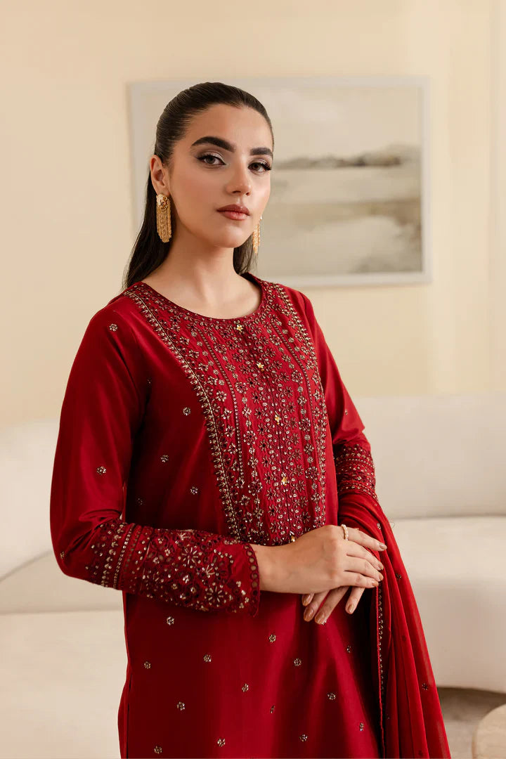 Swagiwear  Batik, unstitched 3 piece embroidered winter suit.