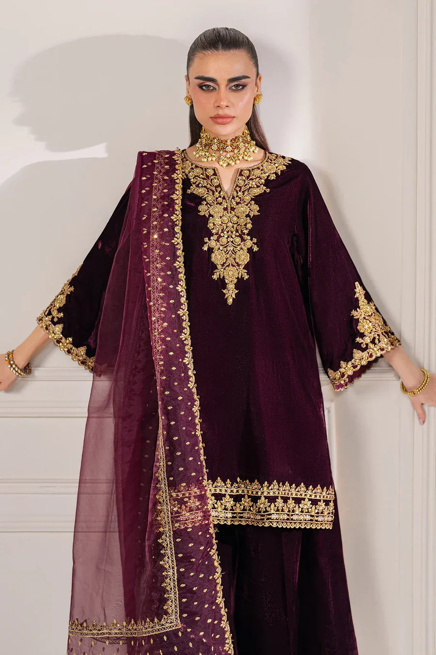 Swagiwear Barouqe Micro Velvet 9000 Festive 3 Piece Dress - 