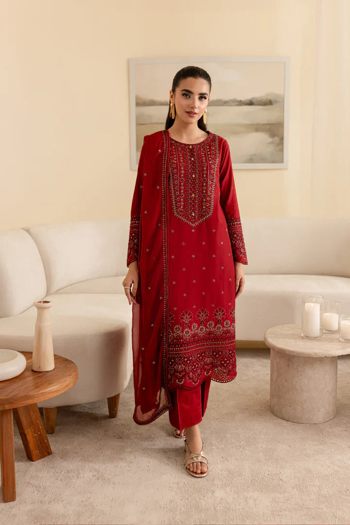 Swagiwear  Batik, unstitched 3 piece embroidered winter suit.