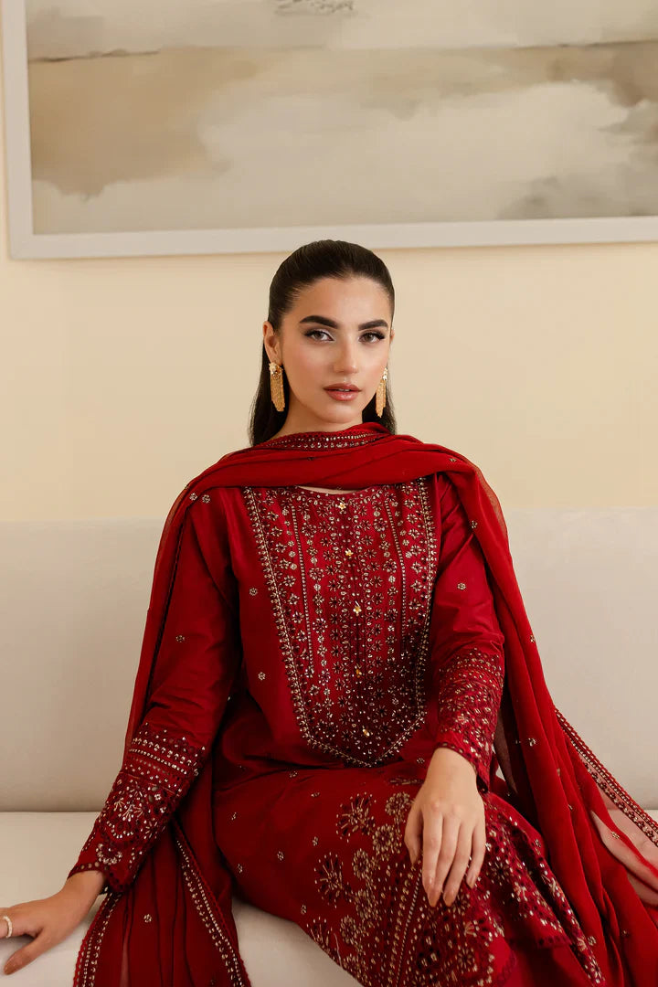 Swagiwear  Batik, unstitched 3 piece embroidered winter suit.