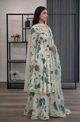 SwagiWear - 3 piece Lawn frock style Printed suit - Sw1472