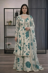 SwagiWear - 3 piece Lawn frock style Printed suit - Sw1472