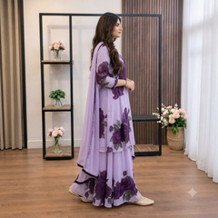 SwagiWear - 3 piece Lawn frock style Printed suit - Sw1480