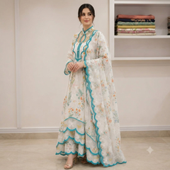 SwagiWear - 3 piece Lawn frock style Printed suit - Sw1488
