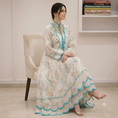 SwagiWear - 3 piece Lawn frock style Printed suit - Sw1488