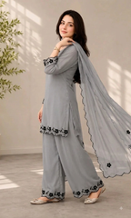 SwagiWear - Summer-3PC Lawn Embroidered Suit - Sw1496