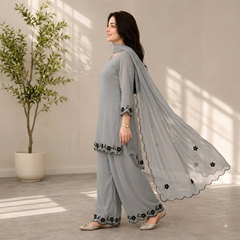 SwagiWear - Summer-3PC Lawn Embroidered Suit - Sw1496