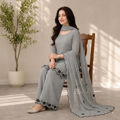 SwagiWear - Summer-3PC Lawn Embroidered Suit - Sw1496
