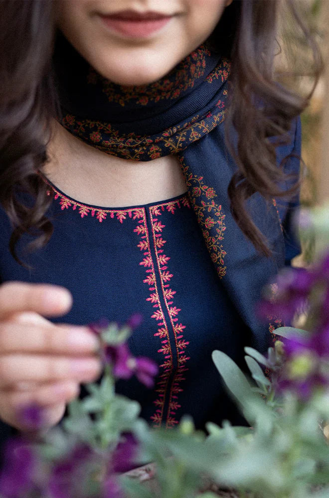 Swagiwear Asling - Winter 3PC Dhanak Embroidered Suit - 