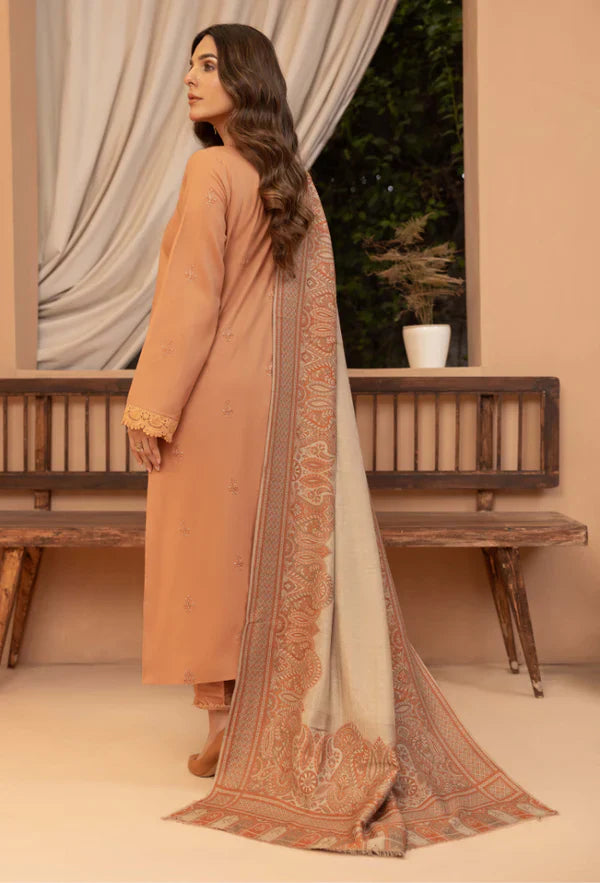 Swagiwear Bin ilyas - Winter 3PC Dhanak Embroidered Suit - 