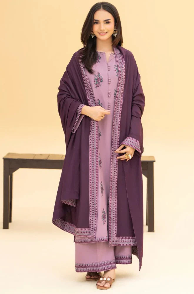 Swagiwear Izel - 3PC Lawn Embroidered Suit - 
