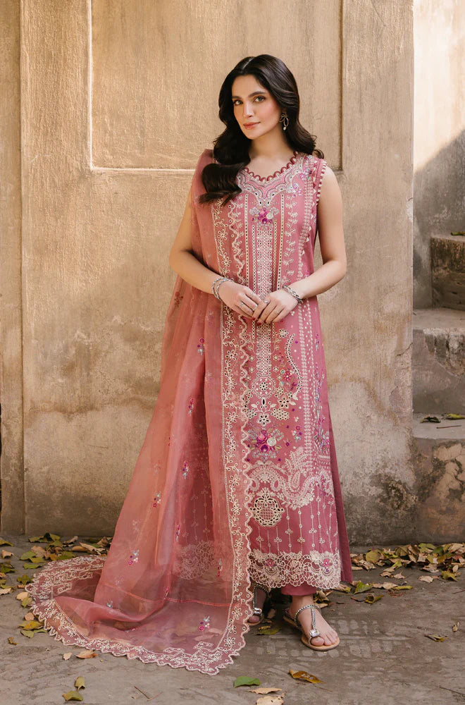 Swagiwear Hussain Rehar - 3PC Lawn Embroidered Suit - 