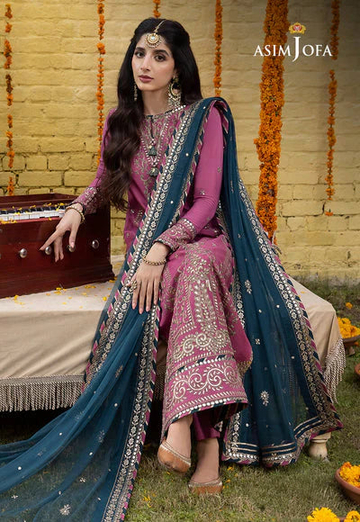 Swagiwear Asim Jofa, unstitched 3 piece embroidered Lawn summer suit. 