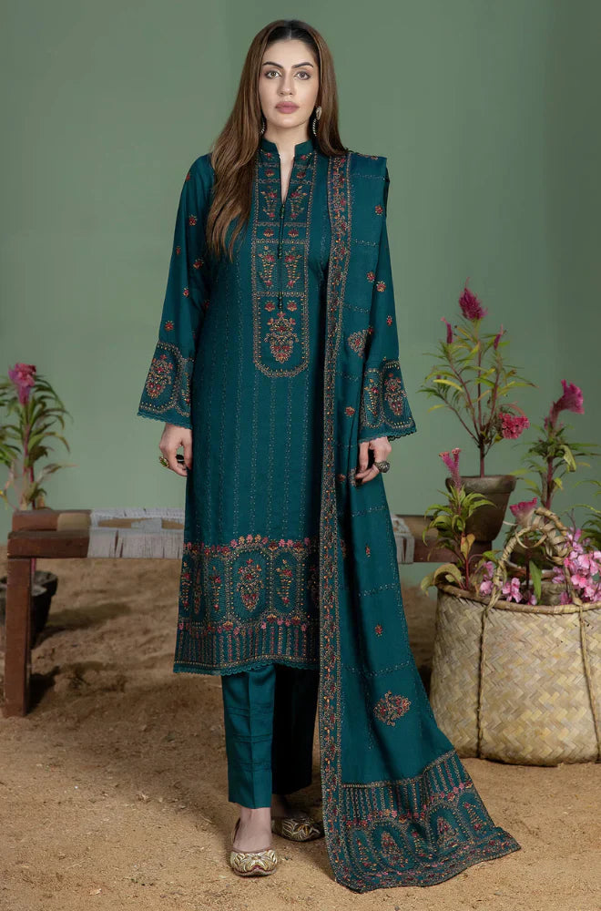 Swagiwear Mohagni - Winter 3PC Dhanak Embroidered Suit - 