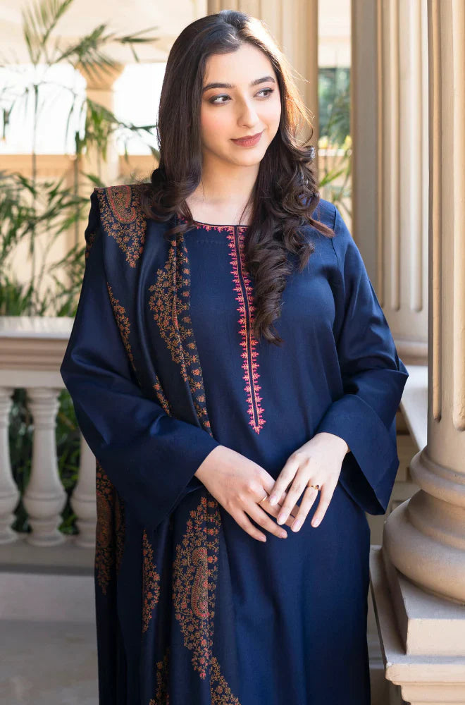Swagiwear Asling - Winter 3PC Dhanak Embroidered Suit - 