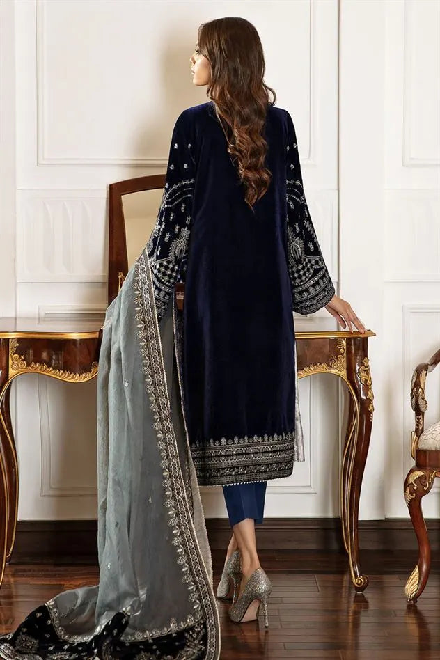 Swagiwear Baroque- Winter 3PC Velvet Embroidered Suit - 