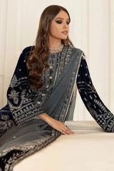 Swagiwear Baroque- Winter 3PC Velvet Embroidered Suit - 